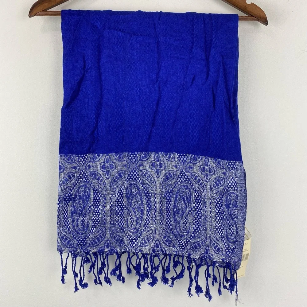 Collection Eighteen Blue Sapphire Lace Paisley Scarf